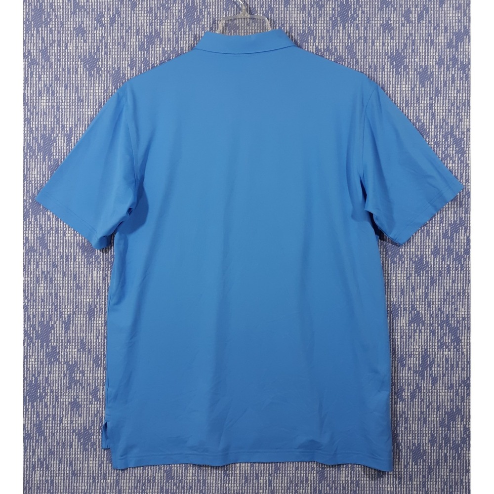 Peter Millar Summer Comfort Polo Shirt Mens Large Performance Golf Solid Blue - Picture 8 of 9